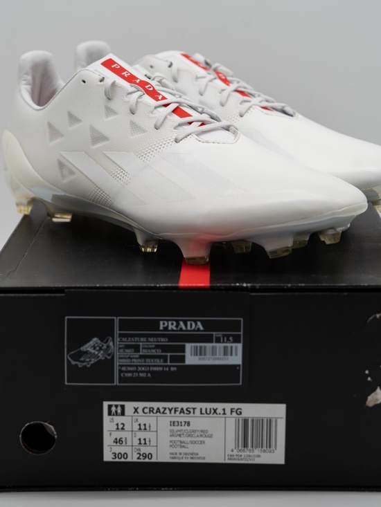 Adidas x Prada X Crazyfast Lux.1 FG Silver White Red IE3178 Men\'s Size 12 US main image 16